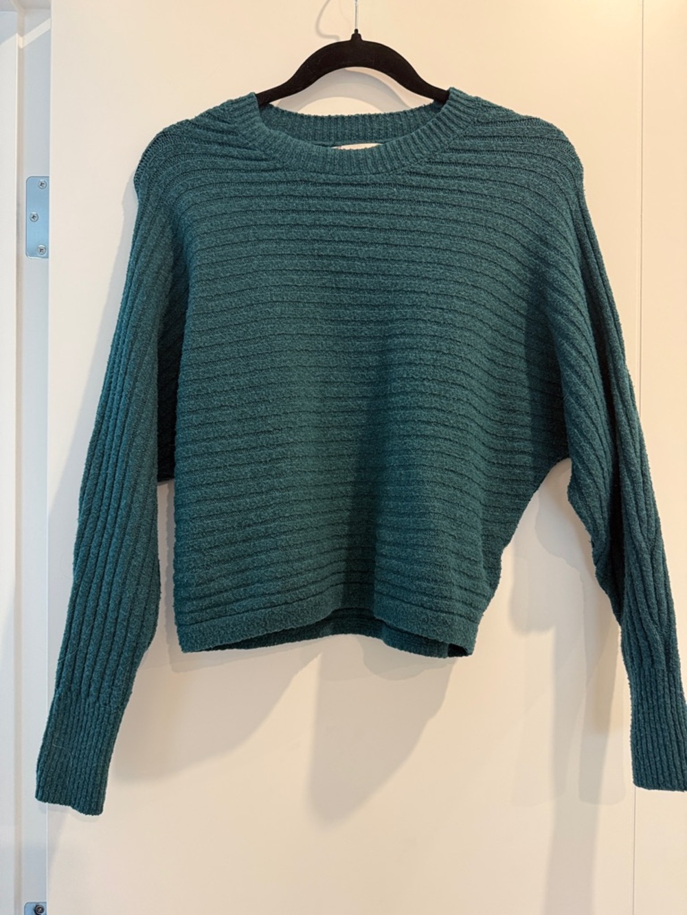Teal Ribbed Crewneck Sweater
